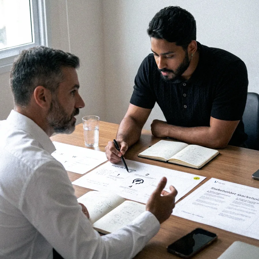 Reunião de pesquisa com o cliente